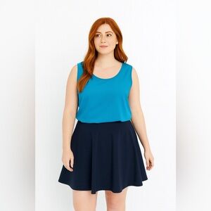 Susan Graver Blue Sleeveless Blouse Size 3X